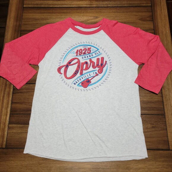 Grand Ole Opry Baseball Style Unisex Tee Red & Grey - Size Medium - Picture 2 of 4